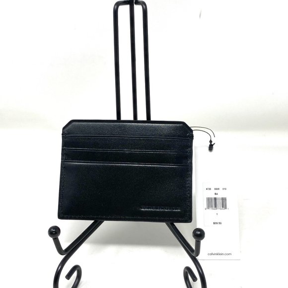 😳SALE😳 Calvin Klein Box Men’s Cardcase Smooth Calf Leather Black 4720 0008 010 - Picture 3 of 7